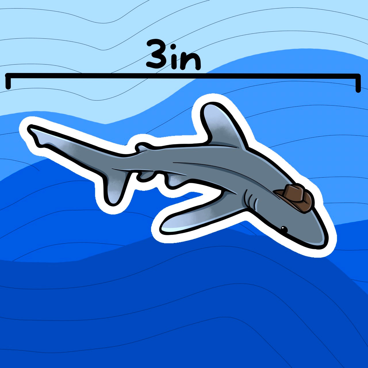 Cowboy Sticker - White Tipped Reef Shark