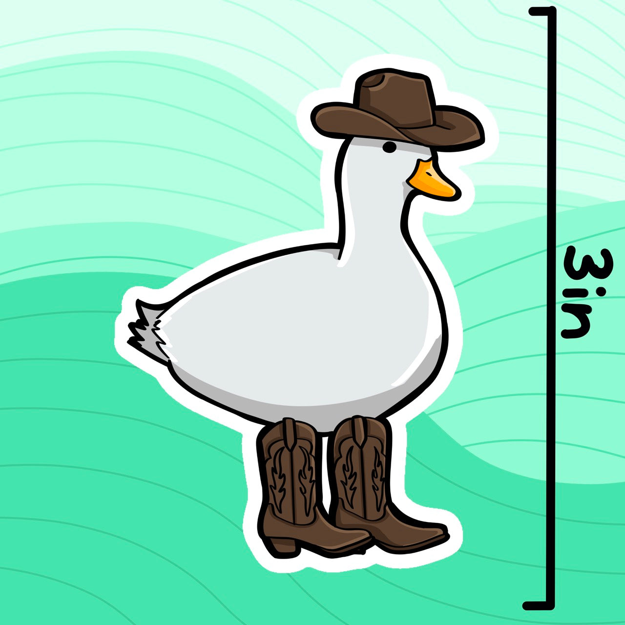 Cowboy Sticker - Duck