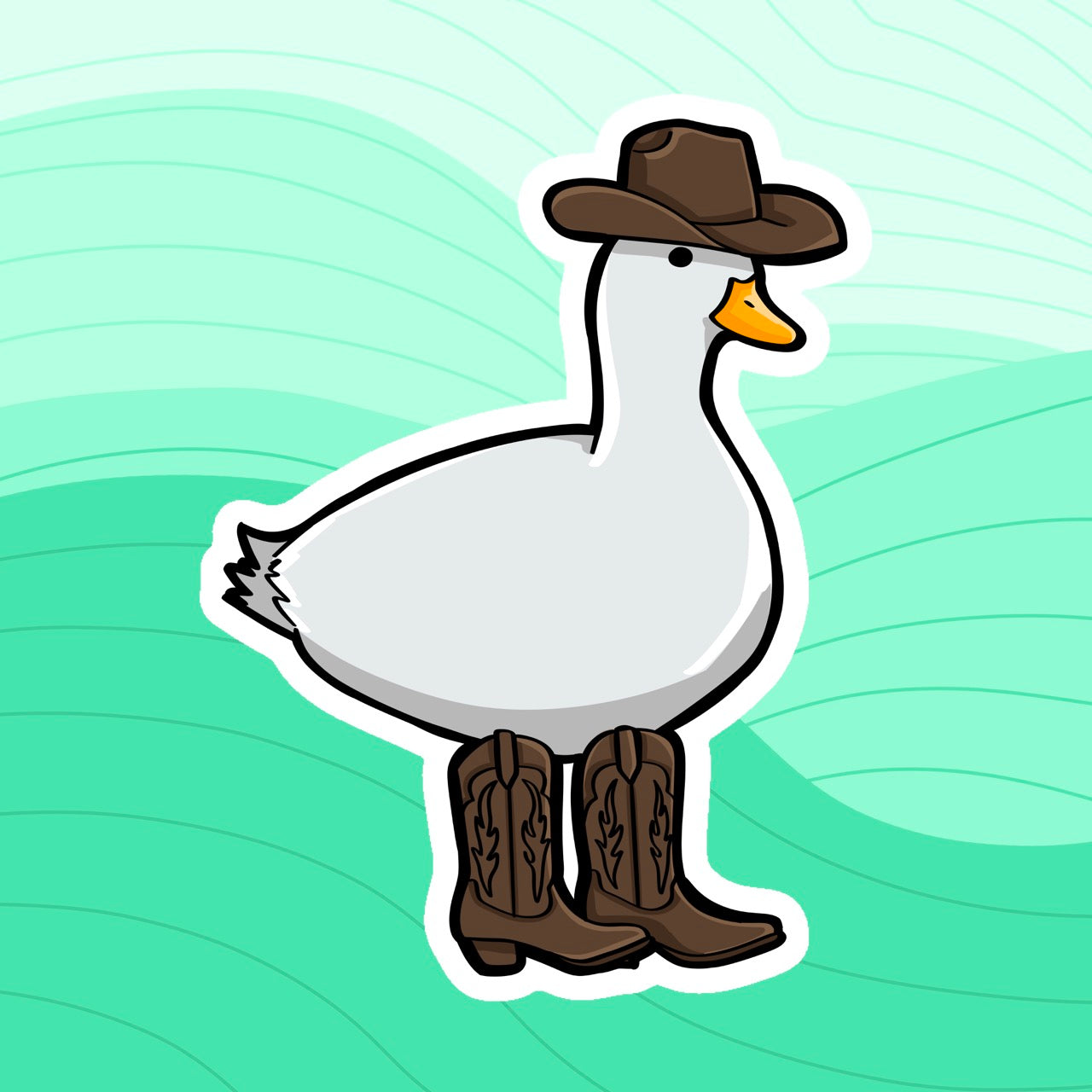 Cowboy Sticker - Duck