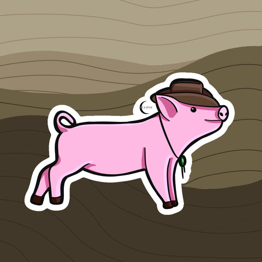 Cowboy Sticker - Pig