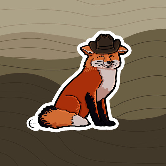 Cowboy Sticker - Fox