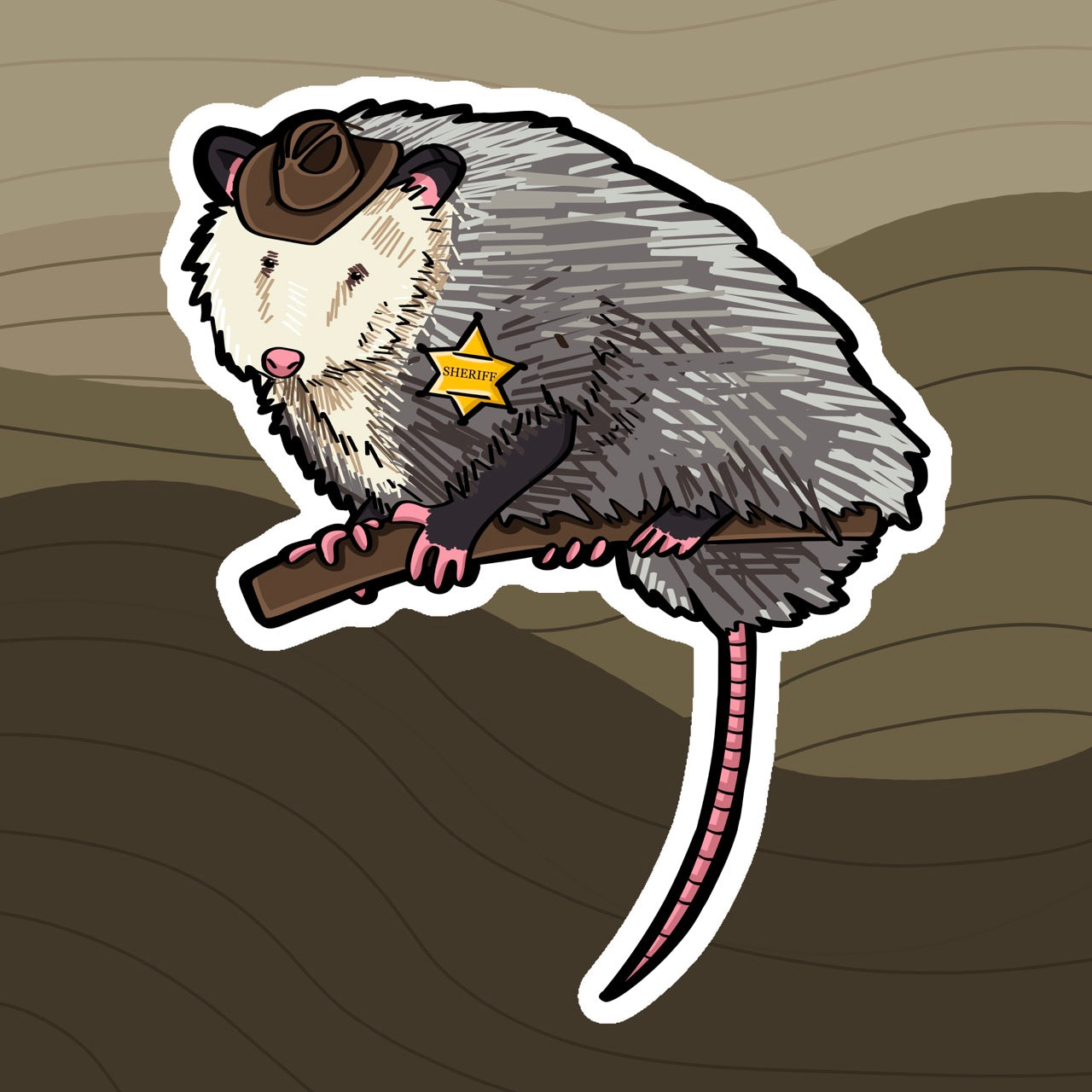 Cowboy Sticker - Opposum