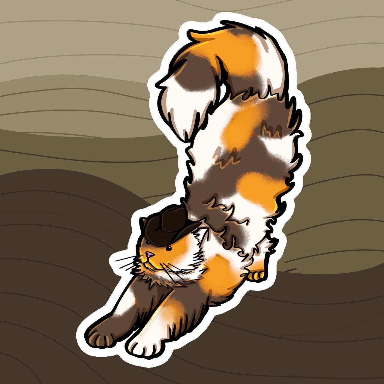 Cowboy Sticker - Calico Cat