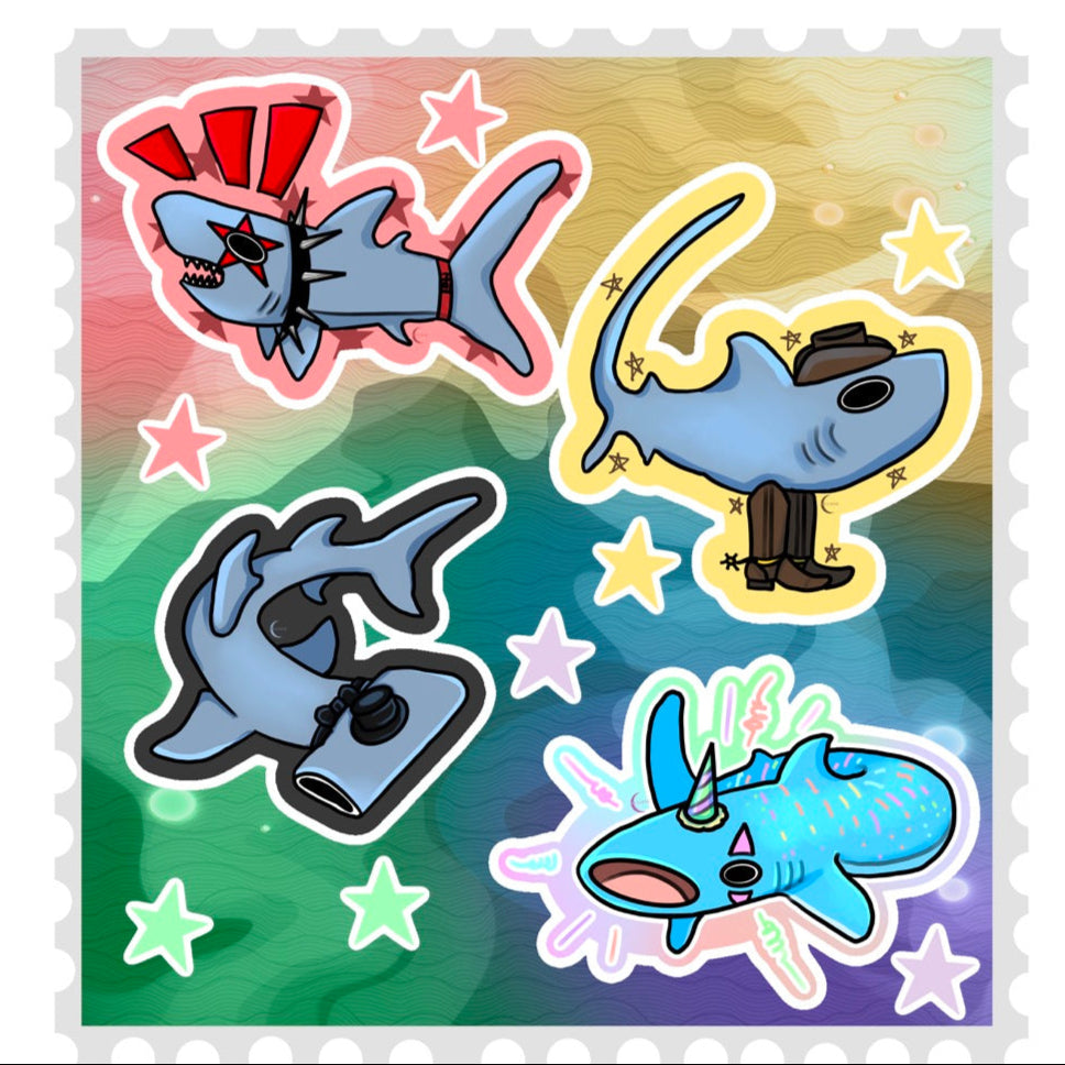 Silly Sharks Sticker Sheet