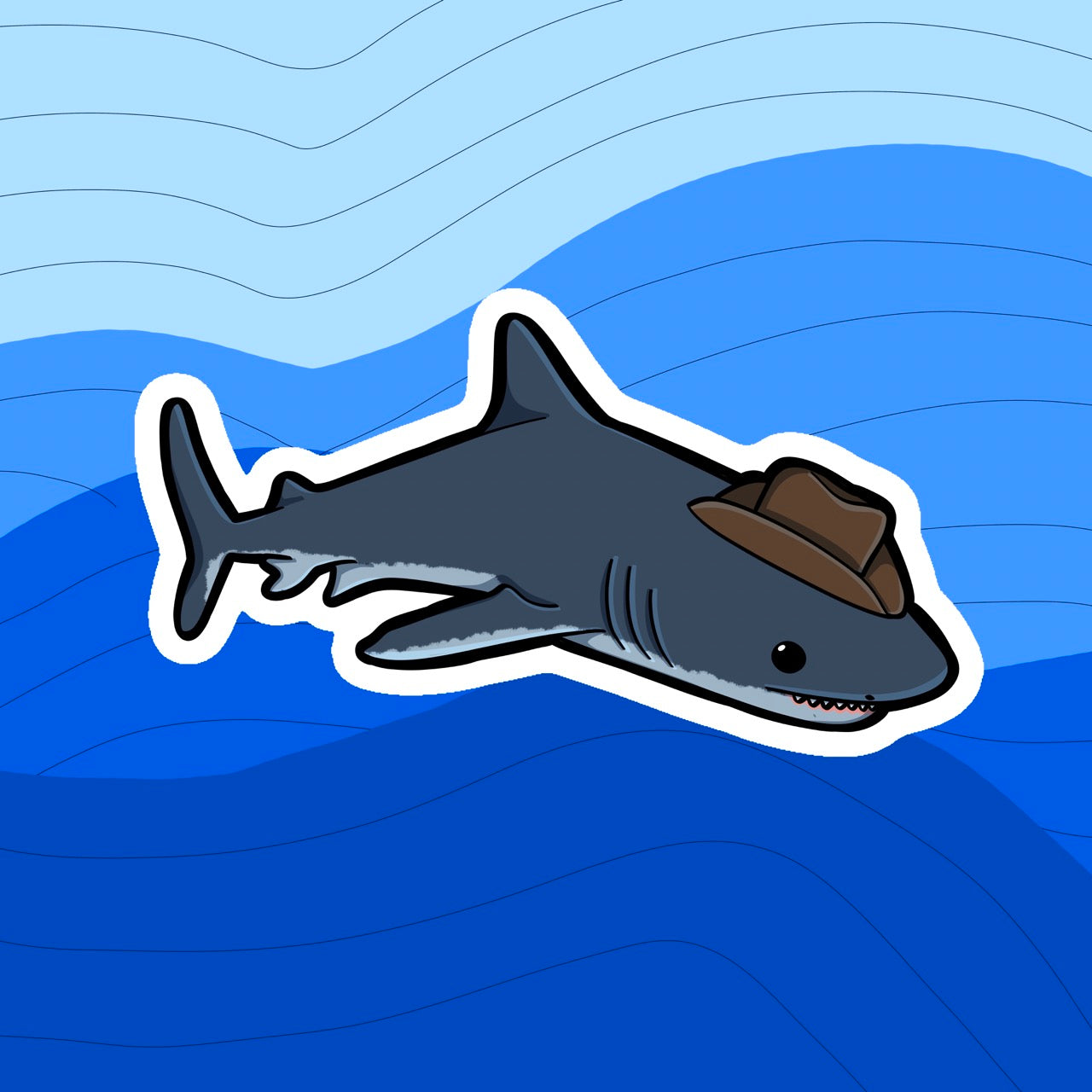 Cowboy Sticker - Great White Shark