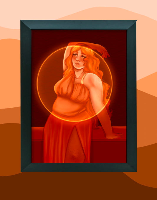 Beautiful Women :Orange - Framed Print