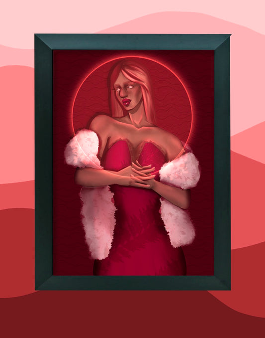 Beautiful Women :Red - Framed Print