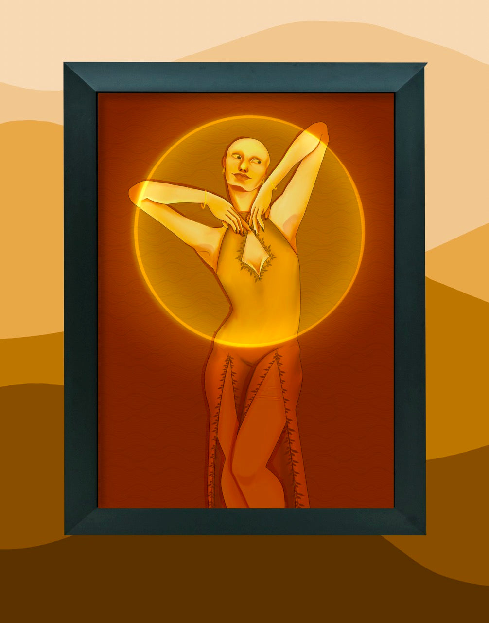 Beautiful Women :Yellow - Framed Print