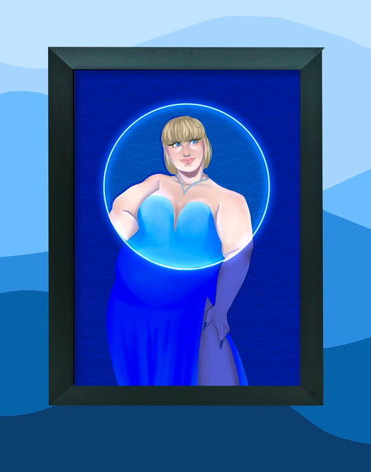 Beautiful Women :Blue - Framed Print