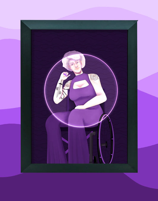 Beautiful Women :Purple - Framed Print