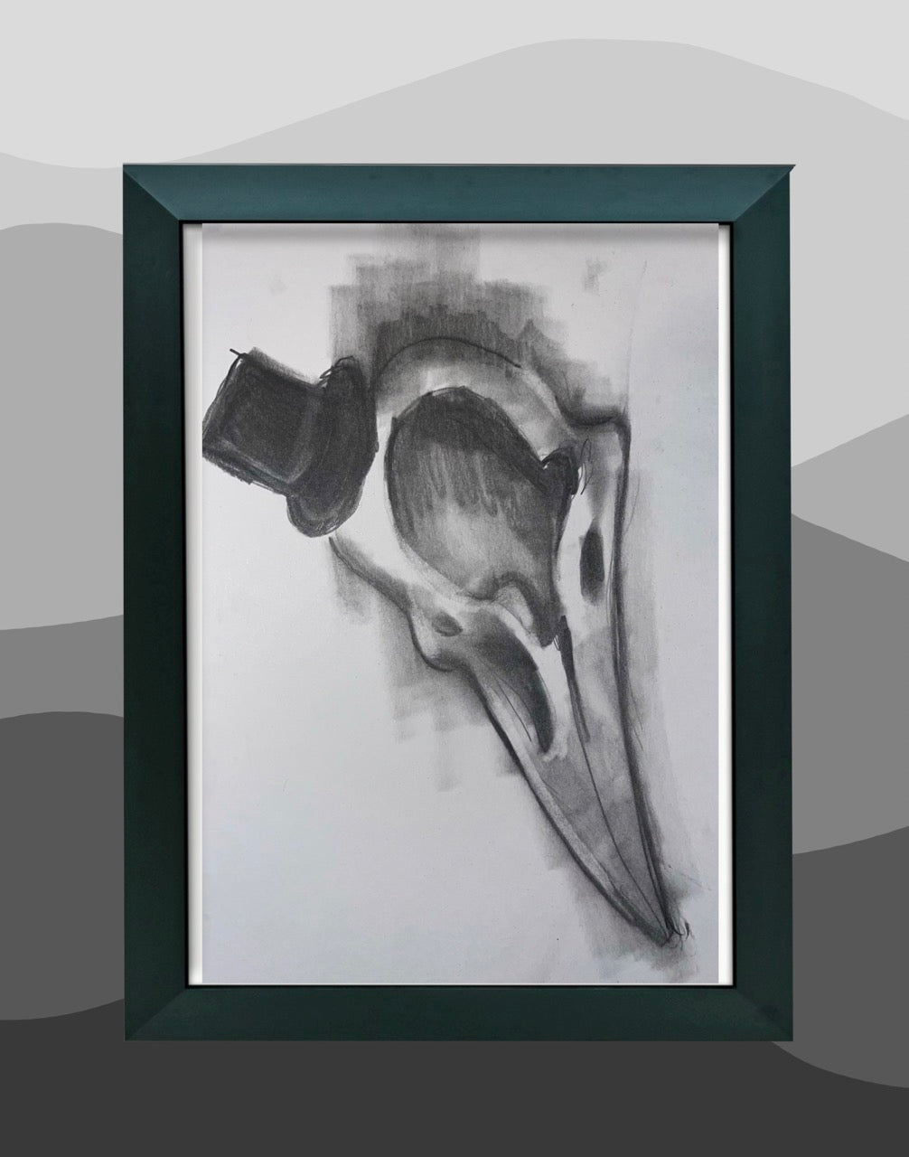 Gentleman Pheasant Skull - Framed Print