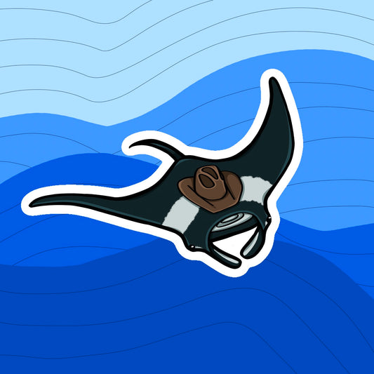 Cowboy Sticker - Manta Ray