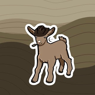 Cowboy Sticker - Goat